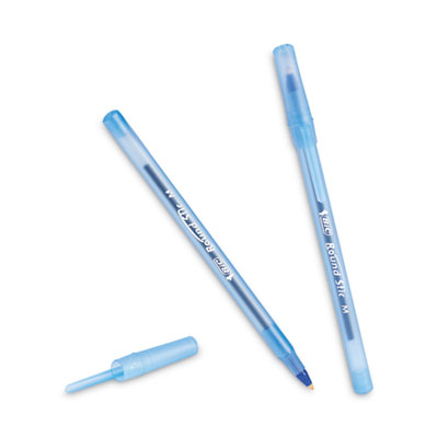 13312 Round Ballpoint Pen Value Pack, Stick, Medium, Blue Ink, Translucent Blue Barrel, 60/Box