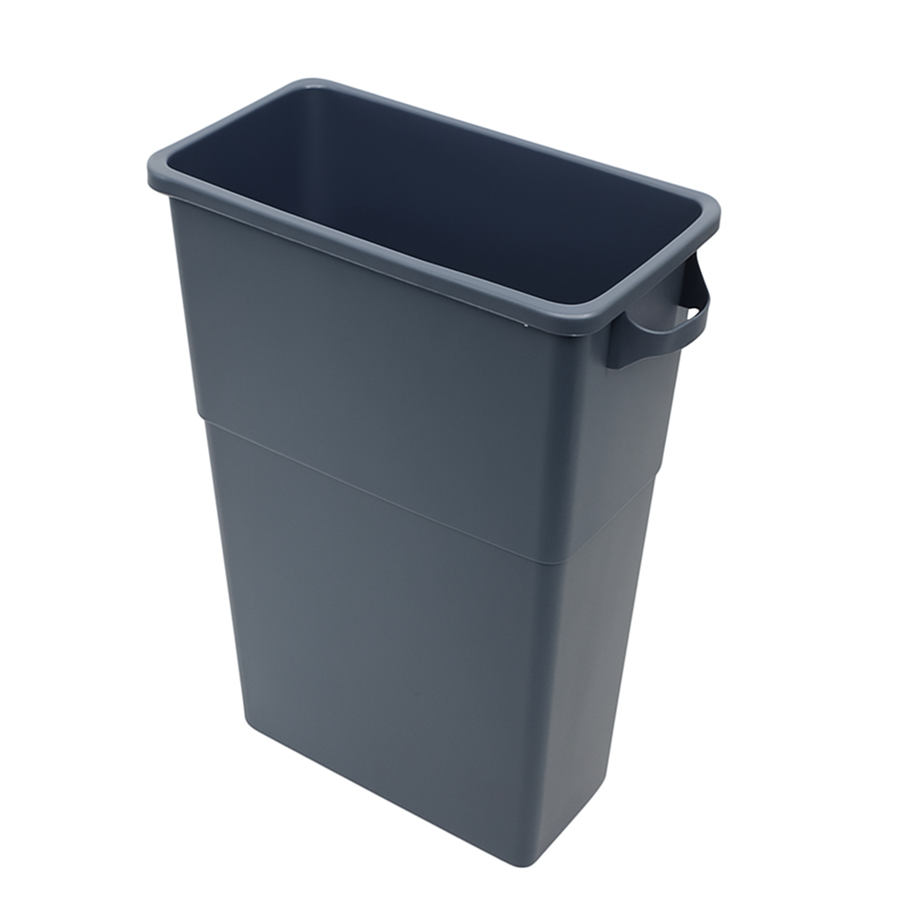 Slim 23 Gallon Gray Garbage Can (Rectangle)
