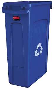 Slim 23 Gallon Blue Garbage Can (Rectangle) Recycling