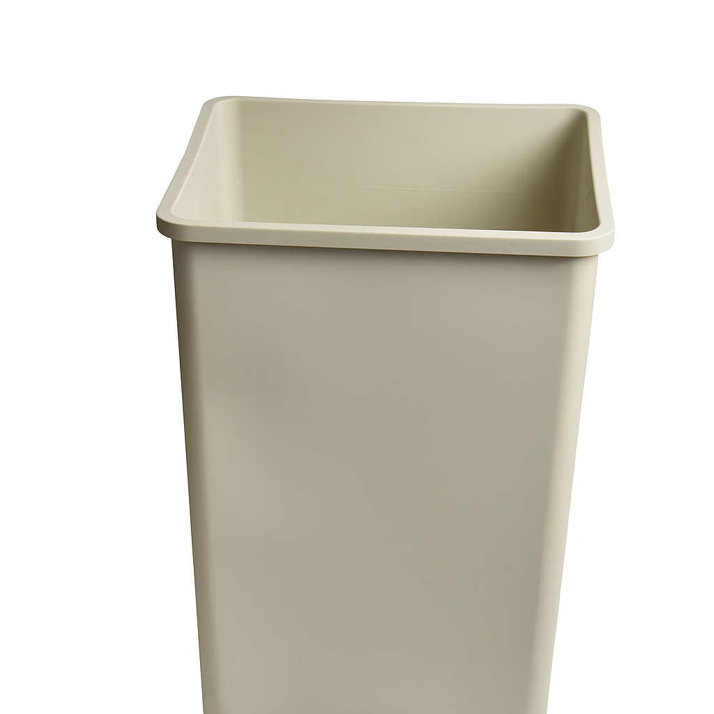 Untouchable Square Can, 32 Gallon, Beige