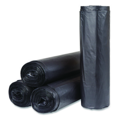 High Density Black Bags, 40-45 Gallon, 40&quot;x48&quot;, 24 Micron (150-Count)