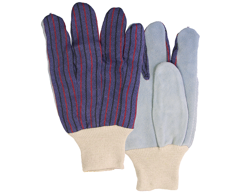 Durable Leather Palm Working Gloves Knit Wrist (12-Count)
