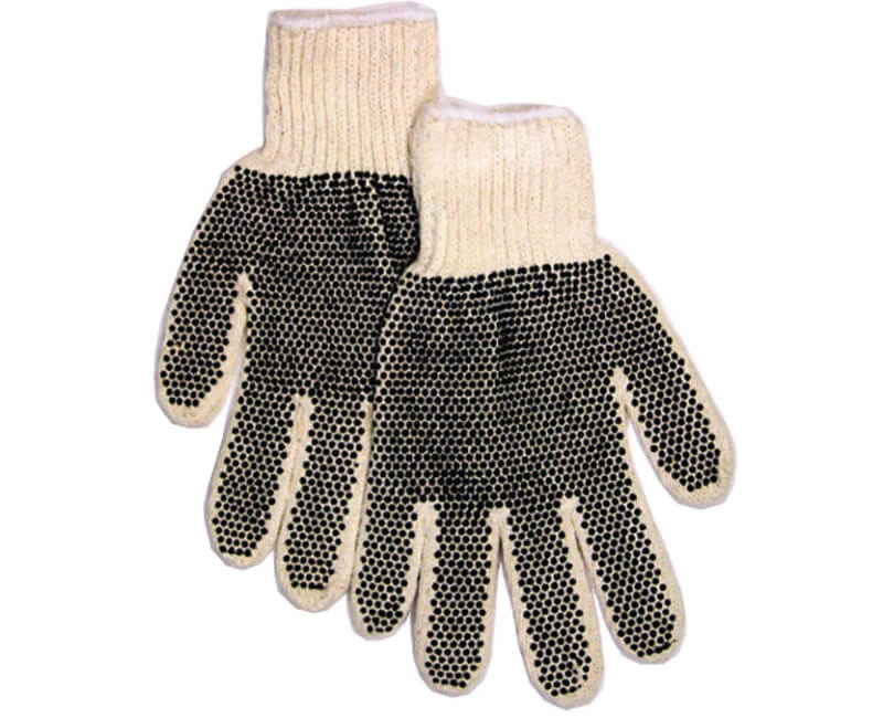 Cotton Black Dot Palm Gloves (12-Count)