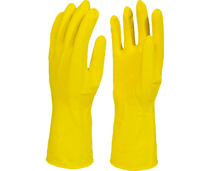 Yellow Latex Gloves Large (12-Count)