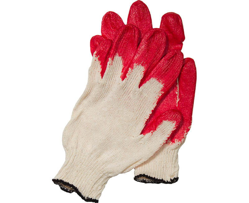 Red Plastic Dipped Working Gloves