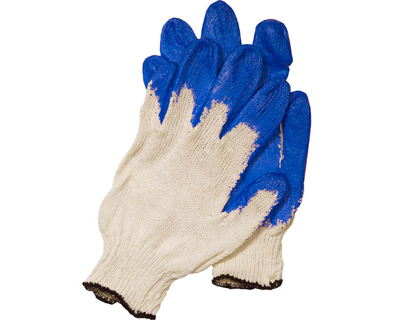 Blue Plastic Dipped Working Gloves