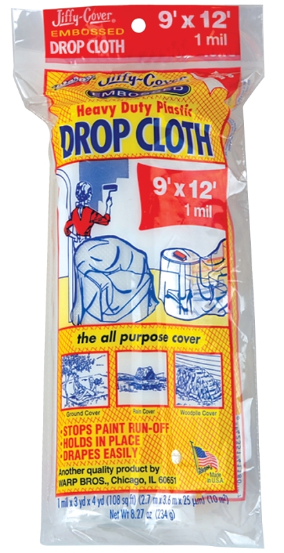 Drop Cloth Poly 9'x12' 1 Mil Disposable