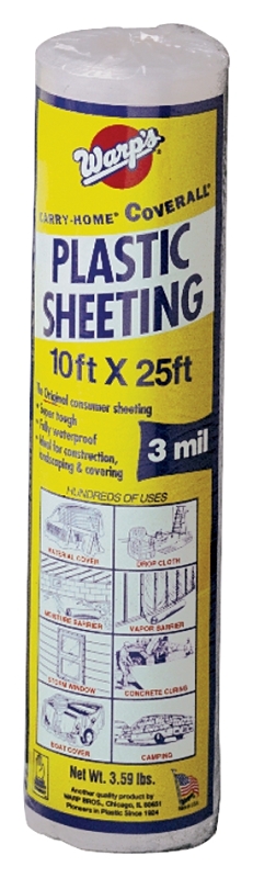 Drop Cloth Poly Sheeting 10'x25' 3 Mil Roll