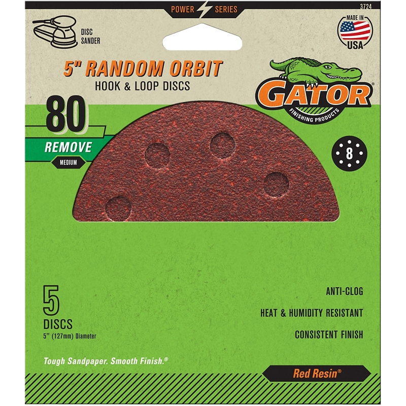 Sand Disc 5&quot; Fine 80 Grit, (Pack-5)