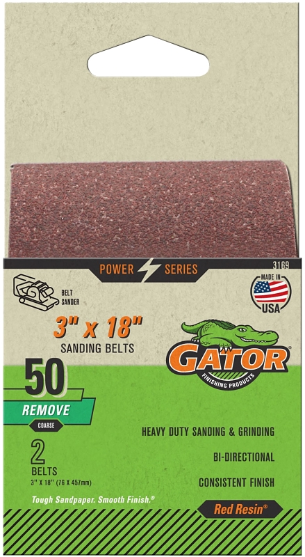 Sanding Belt Medium #50, 3&quot; x 18&quot; (Pack-2)