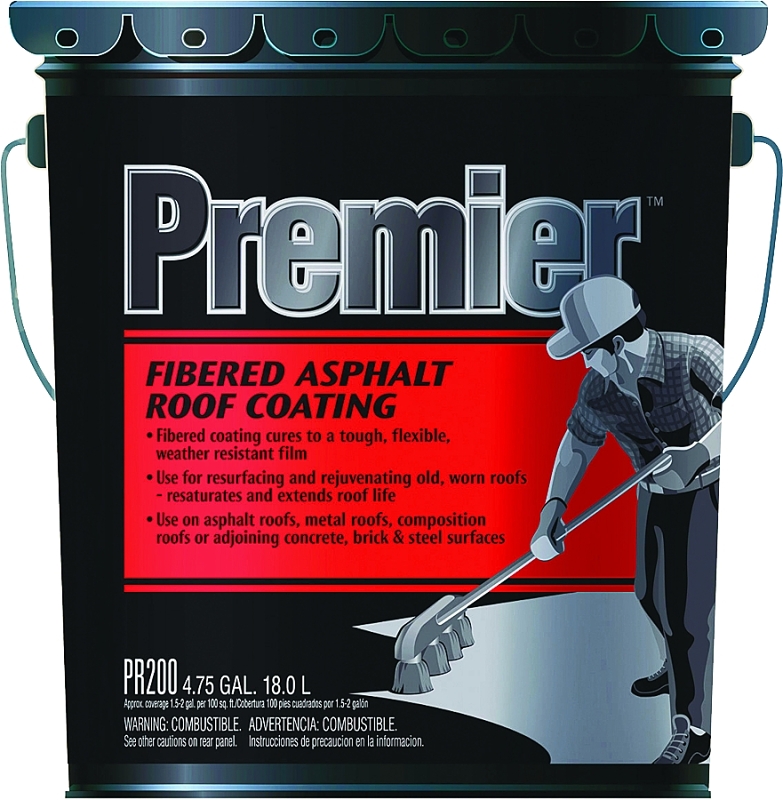 40008 Aluminum Roof Coating, 5 Gallon Fibered (For Repairing Existing Roofs)