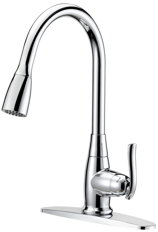 87284 Kitchen Faucet Pull Down 1 or 3-Hole Faucet Hole, Chrome