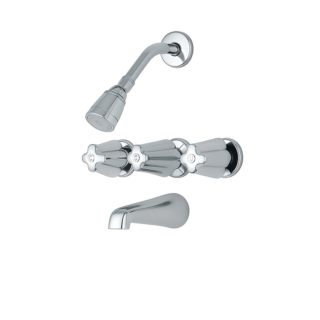 Gerber Style 3 Valve Shower Body 8&quot; Center IPS, Import