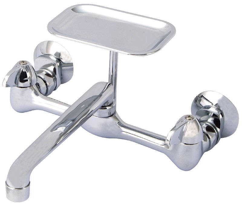 88017 Combo Wall Mount Faucet with Soap Dish 8" Spout