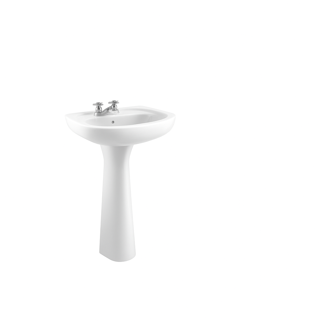 88042 Pedestal Sink 20" X 17" White