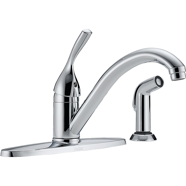 88073 Delta 400-DST Kitchen Faucet Single Lever, With Spray, Chrome