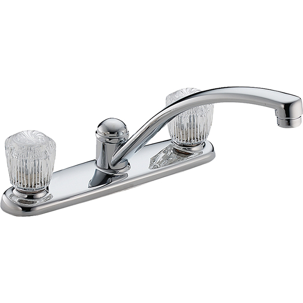 88077 Delta 2102LF Classic Two-Handle Chrome Kitchen Faucet