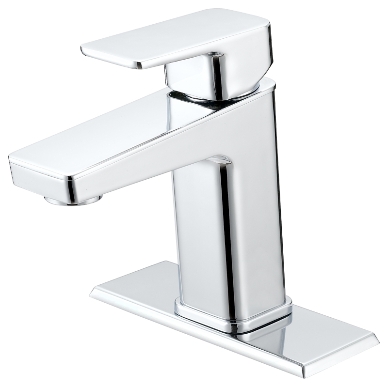 88114 Lavatory Faucet, Single Lever, Modern, Chrome, With Plate For 3 Holes