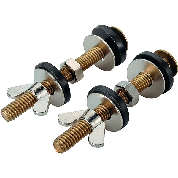 Close Couple Bolt Toilet Tank-to-Bowl Connector Kit, Brass, Pair