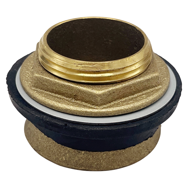 Closet Spud 1 1/2&quot; x 1 1/2&quot; Brass